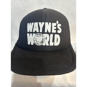 Wayne’s World Movie Black Trucker Mesh Adjustable Snap Back Cap Adult Size